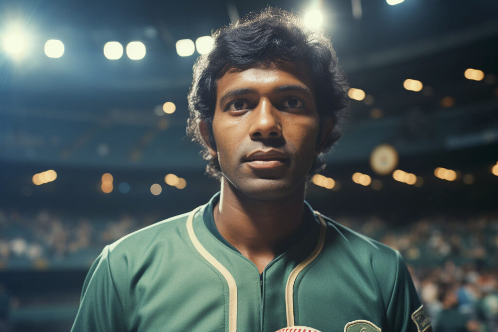 close up portrait baseball player